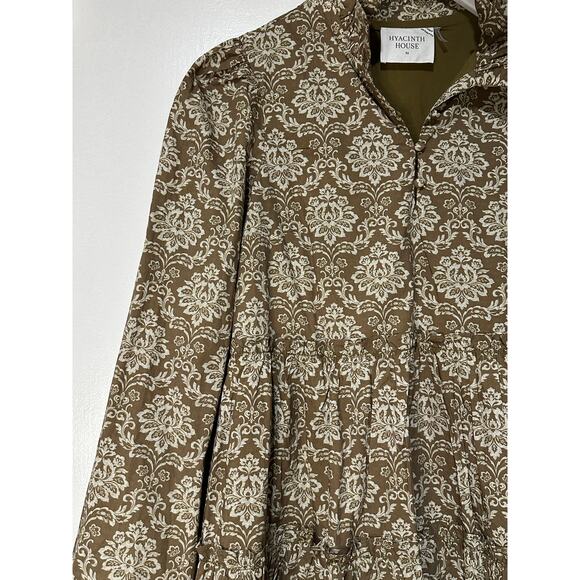 Hyacinth House Moss Printed Russell Mini Dress Olive Size XS NWT - Picture 7 of 16